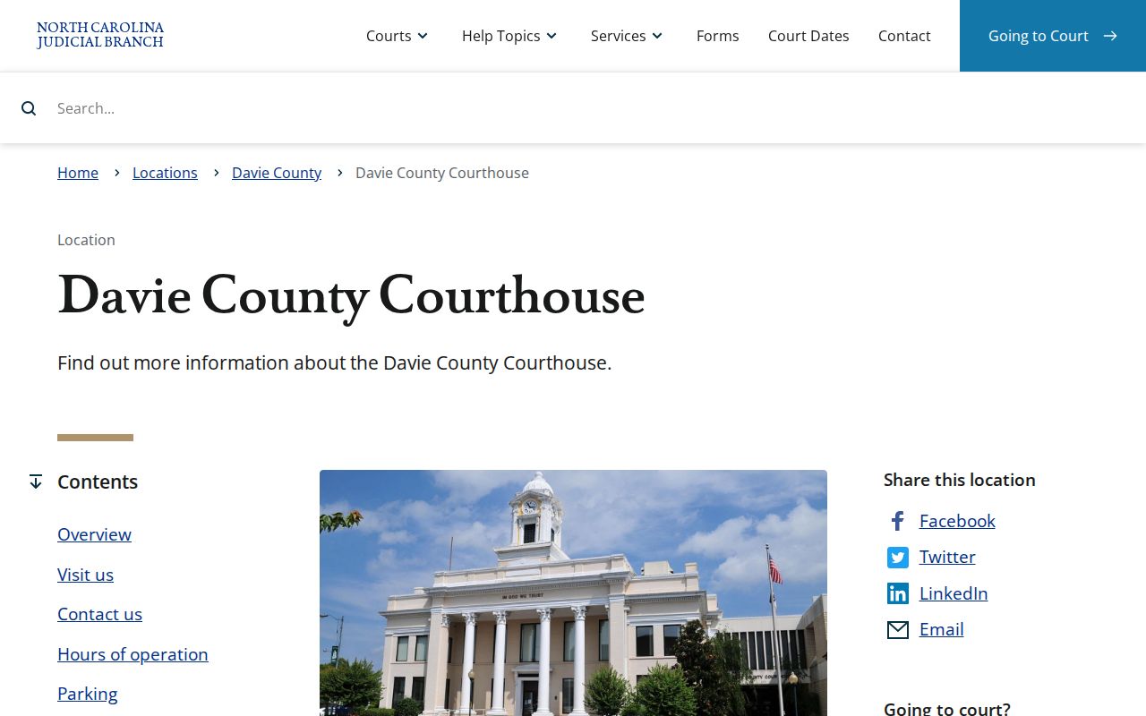 Davie County courthouse access for released inmate court records